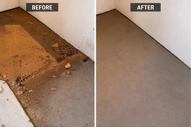 Before and after rodent exclusion at an Old Bend home crawl space
